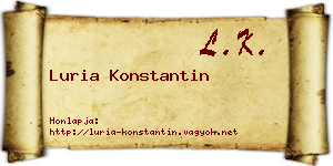 Luria Konstantin névjegykártya